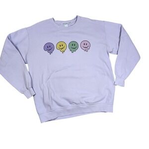 Bacon Lettuce Tomato Sweatshirt Melting‎ Smiley Face Lavender Streetwear S/M